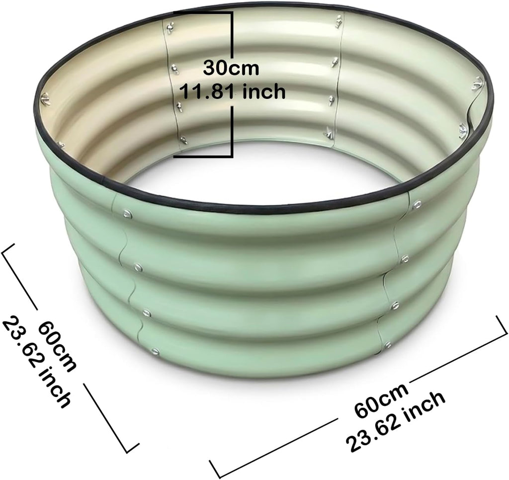 Raised Garden Bed, Metal Planter Box, Oval Shape, Outdoor Planting Flower Herb Vegetable Box (3 PCS of 2x2x1 ft