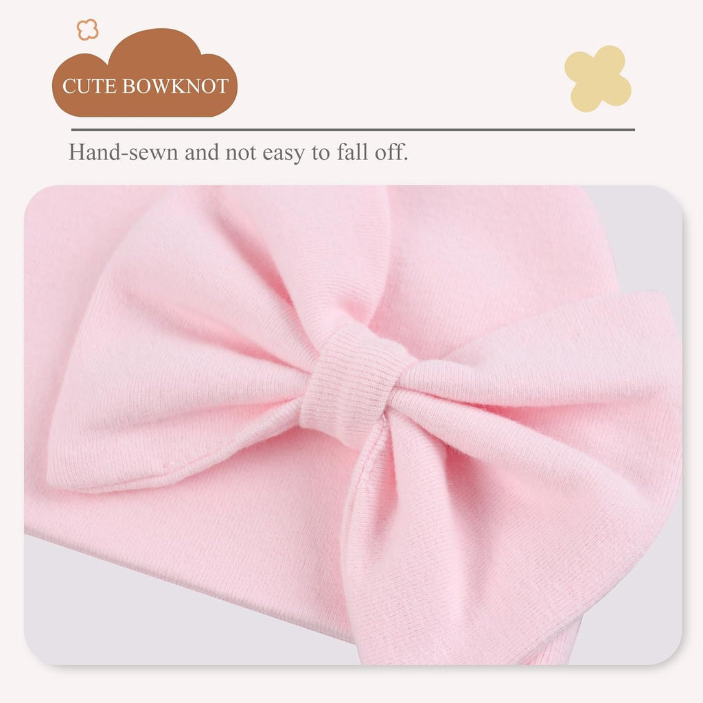 Baby Girl Hat Cotton Baby Bow Beanie Hats Spring Infant Hats for Girls