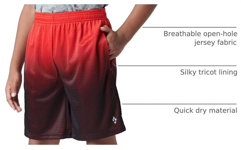 Pro 5 Pack Youth Boys Athletic Mesh Basketball Shorts