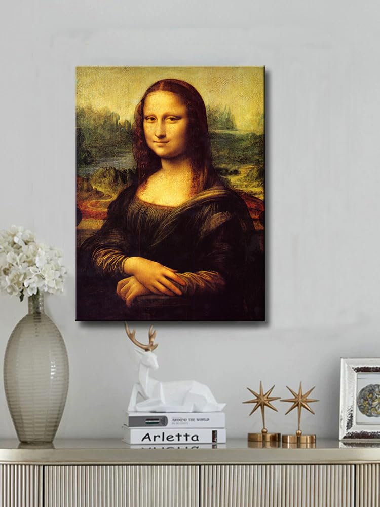 Mona Lisa Canvas Art Print Stretched Painting Picture Poster Giclee Wall Decor by Leonardo da Paintings Reproductions