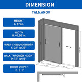 40" x 87" Fluted Glass Barn Door, Concealed Sliding Barn Door with Soft Close, Waterproof Modern Sli
