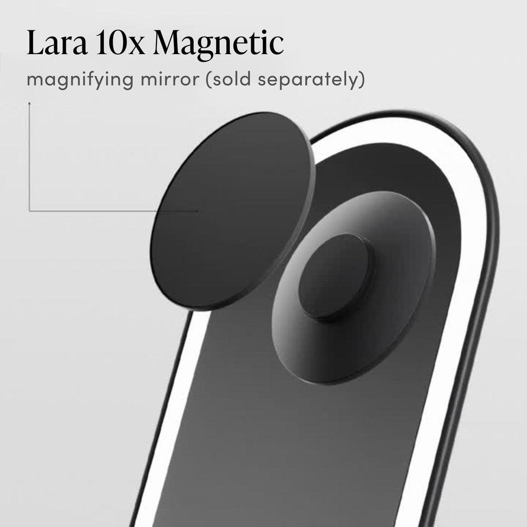 Vera LED Lighted Vanity Makeup Mirror, Rechargeable - Cordless Illuminated Cosmetic Mirror with 3 Dimmable Light