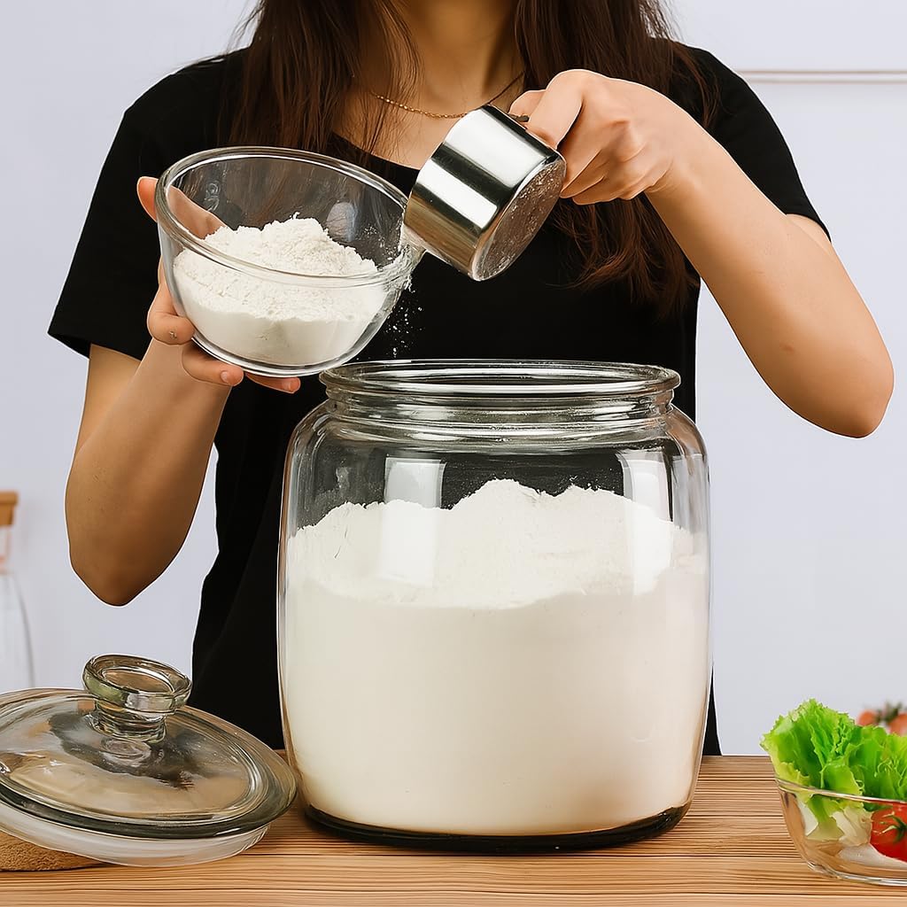 2.5 Gallon Extra Large Glass Cookie Jar with Airtight Lid - XL Clear Storage Container for Bulk Cookies, Candy