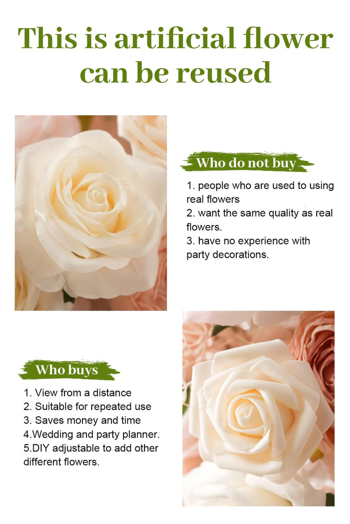 2pcs Large Artificial Flowers Centerpieces Decor for Tables Floral Arrangement Bouquet for Wedding Reception Aisle