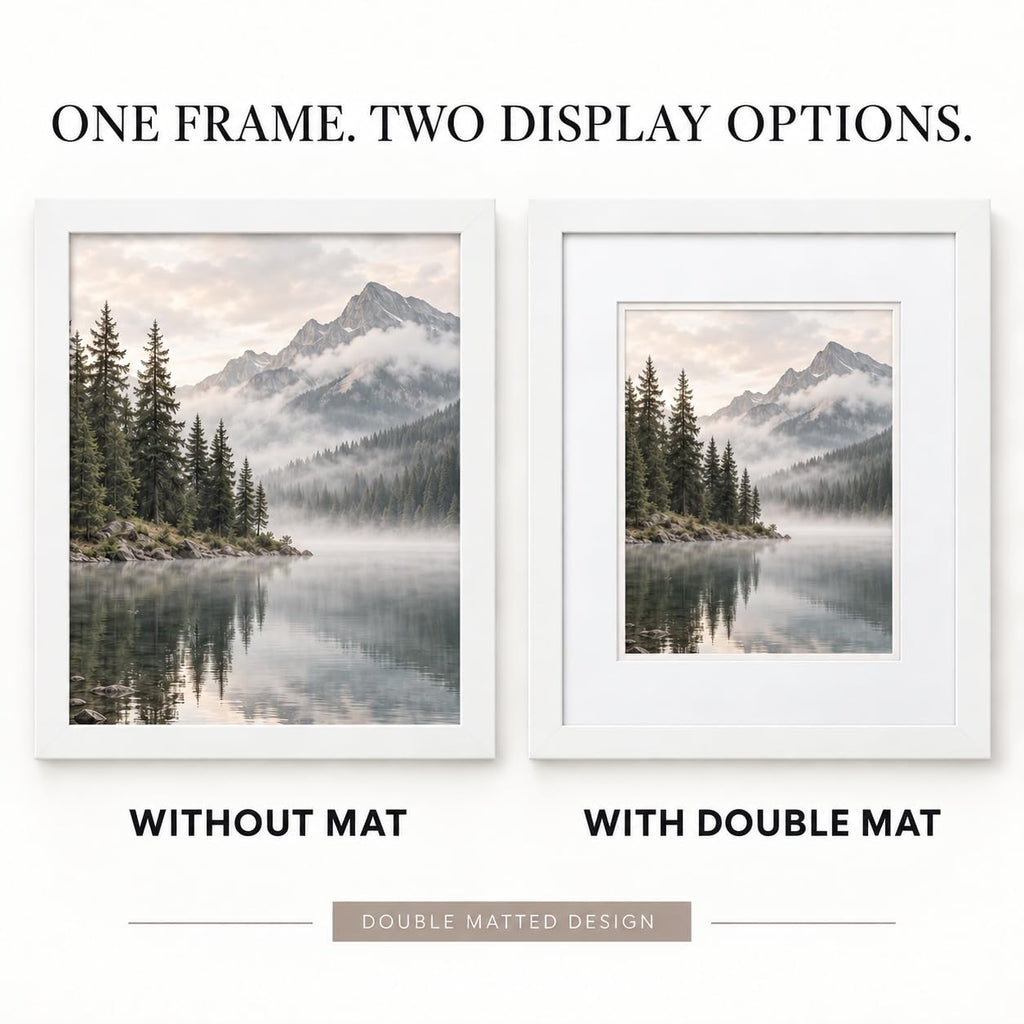 16x20 Poster Frame, White, Matted to 11x14