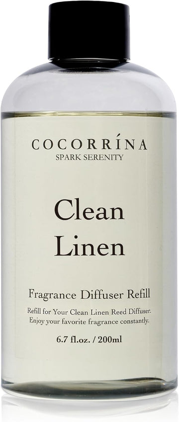 Clean Linen Scented Reed Diffuser Oil with 8 Sticks Fragrance, Oil Diffuser, Home Décor, 6.7 fl oz. (200 ml)