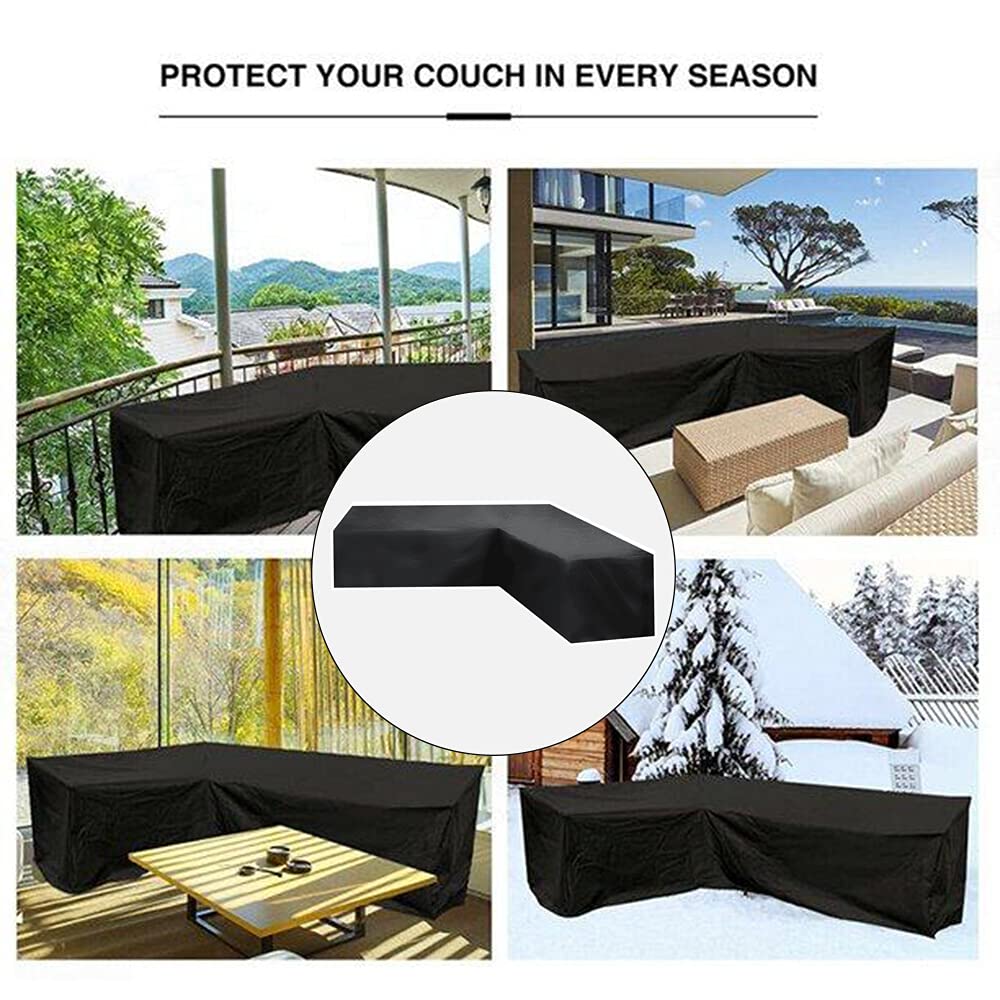 Patio Furniture Covers L-Shaped Sectional Sofa Cover Heavy Duty Waterproof Dustproof Furniture Protection Corner Sofa