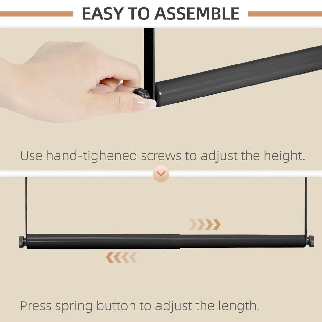 Adjustable Closet Rod for Hanging Clothes, 2 Pack Black