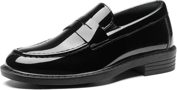 Boys Slip-On Dress Shoes, Kids Penny Loafers for Formal Party Casual