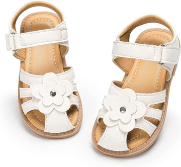 Girls Sandals Closed Toe Flower Summer Outdoor Beach Dress Shoes (Toddler/Little Kid)