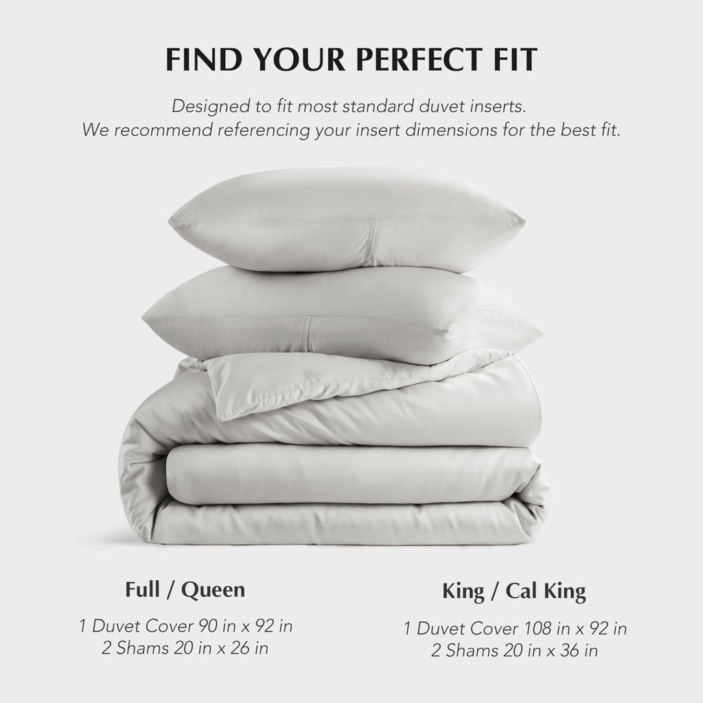 100% Rayon from Bamboo Duvet Cover Set, Frost Gray