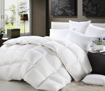 Twin Extra Long (XL) Size Luxurious 1000 Thread Count Siberian Goose Down Comforter, 100% Egyptian Cotton Cover