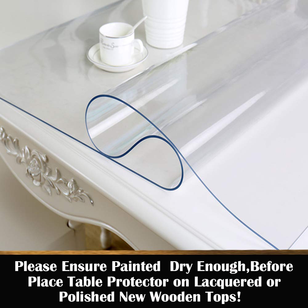 2 Sets 18x24 inch Clear Plastic Table Protector PVC Tablecloth Cover Vinyl Table Cloths Easy Clean Waterproof Heat