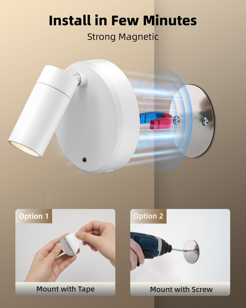 Spot Lights Indoor, 5500mAh Rechargeable Picture Lights with Remote, Wireless Mini Art Accent Spotlights with Timer &
