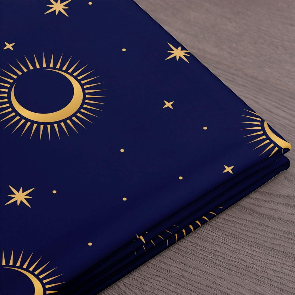 Gothic Style Fabric by The Yard Star Moon Galaxy Polka Dot DIY Craft Hobby Fabric by The Yard Blue Night Sky Print