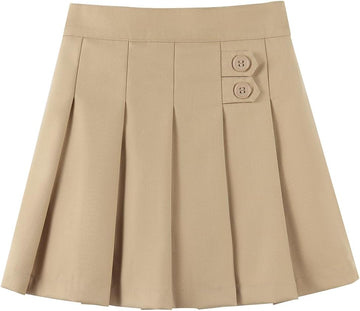Girls Button Pleated Scooter Skirt School Uniform Skort