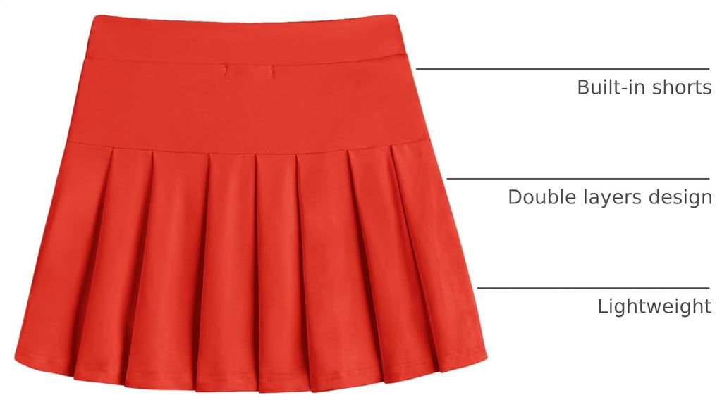 Girls Tennis Skirts with Pockets Kids Athletic Pleated Golf Skorts