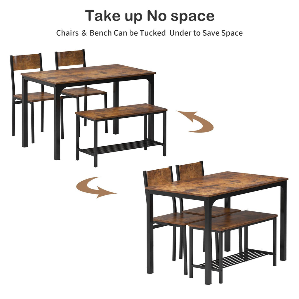 Dining Table with 2 Chairs and 1 Bench Dining Room Sets for 4 Soho Dining Table and Chairs Set, Rectangular