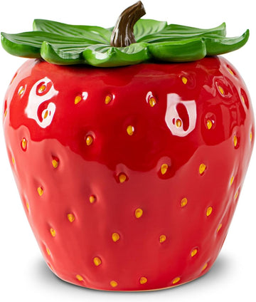 Strawberry Cookie Jar Ceramic Food Canister Container for Candy Snack