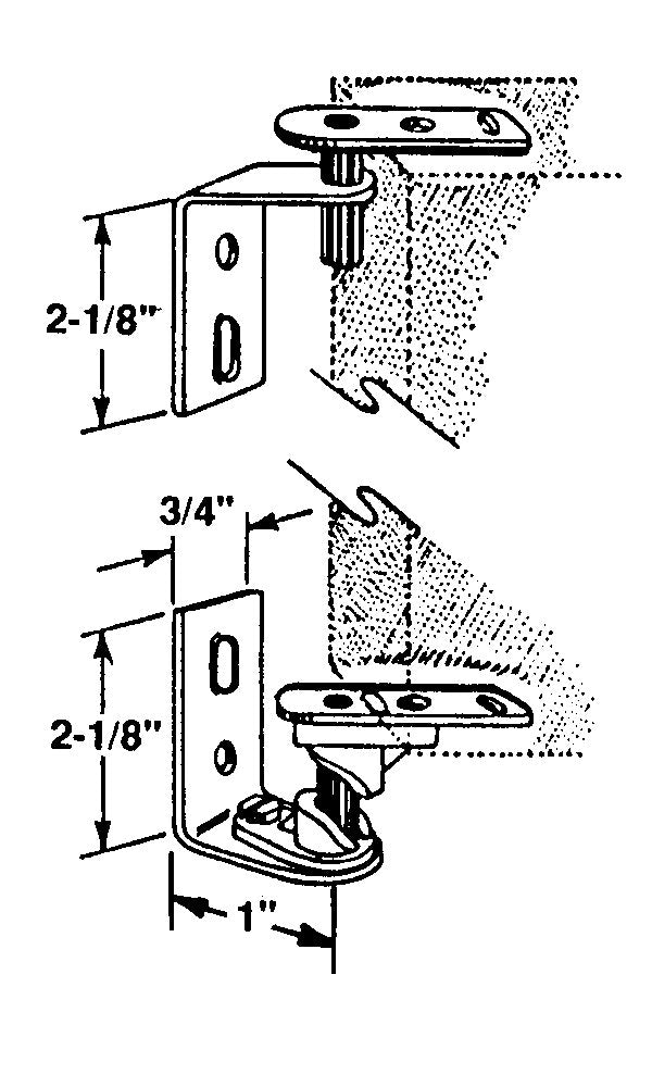 U 9133 Hinge Set, Café Door Style, Brass (Single Pack)