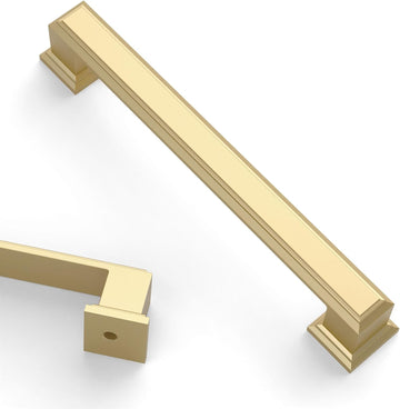 10 Pack 5 Inch(128mm) Brushed Gold Kitchen Cabinet Handles Gold Cabinet Pulls Kitchen Cabinet Hardware Drawer Pulls
