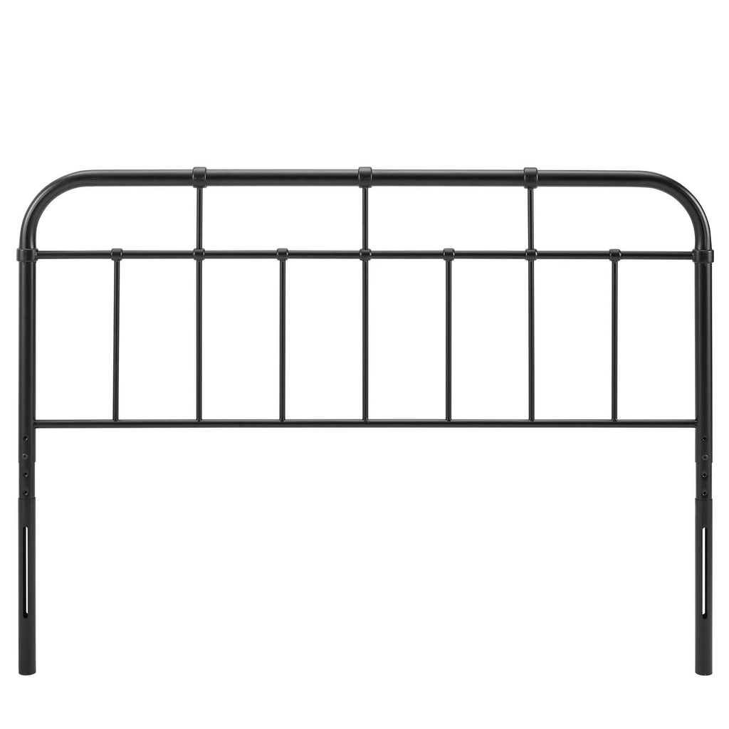 Alessia Modern Farmhouse Metal Headboard in Black