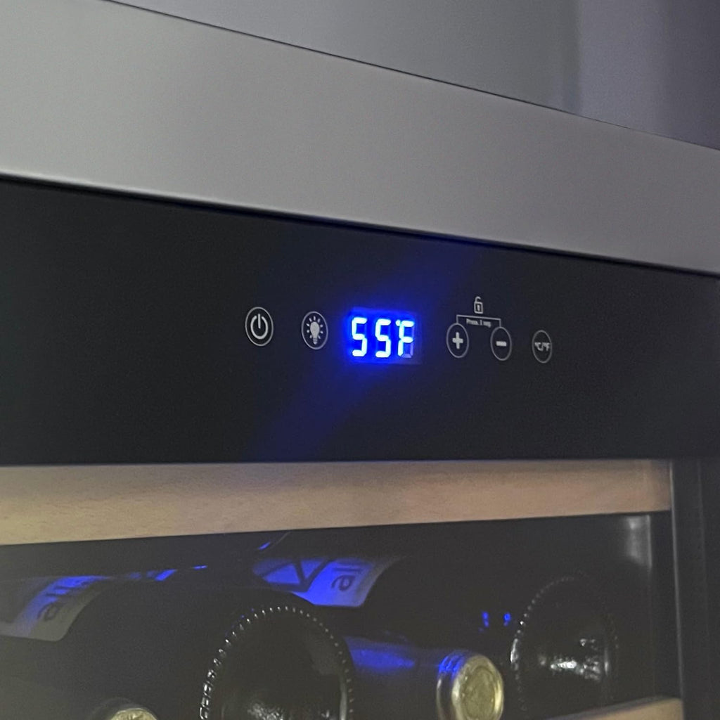 22" Wide Cascina Series 47 Bottle Dual Zone Stainless Steel Wine Refrigerator KW