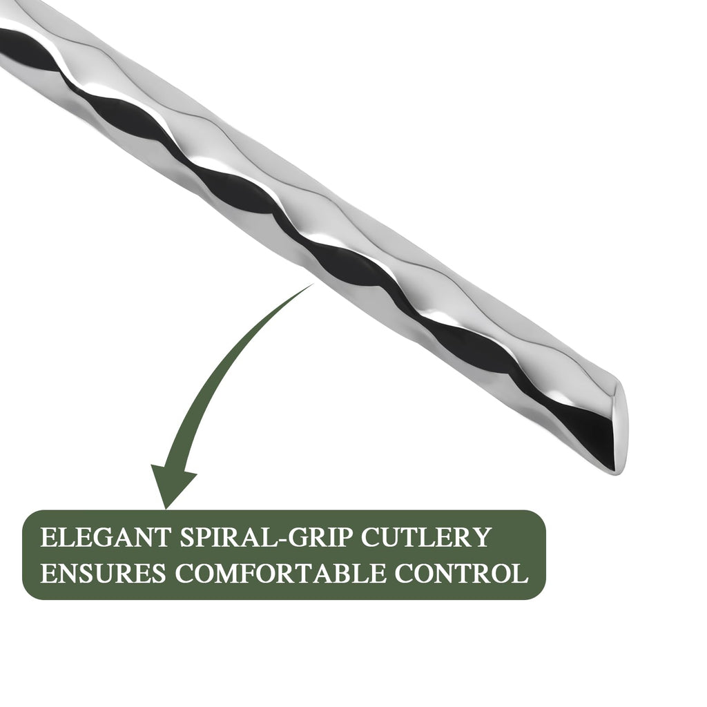 Silverware Set Spiral Twisted Handle 40-Piece Service for 8