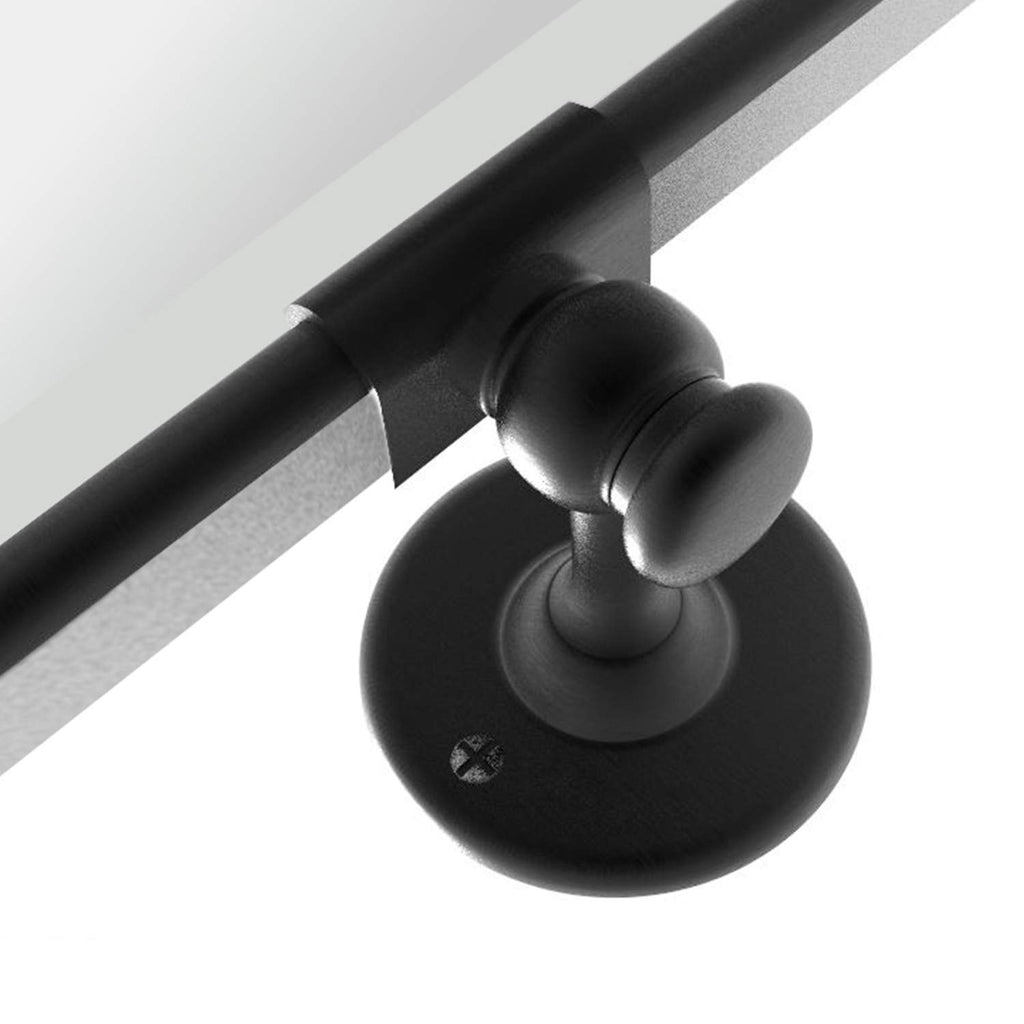 Matt Black Pivot Rectangle Bathroom Vanity Mirrror Farmhouse Tiltable Rounded Metal Framed Pivoting Bathroom Mirror