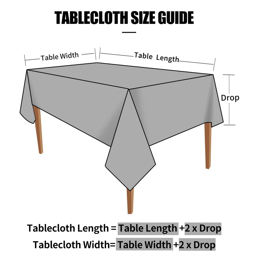 Rectangle Waterproof Heavy Duty Vinyl Tablecloths, 60 x 120 Inch