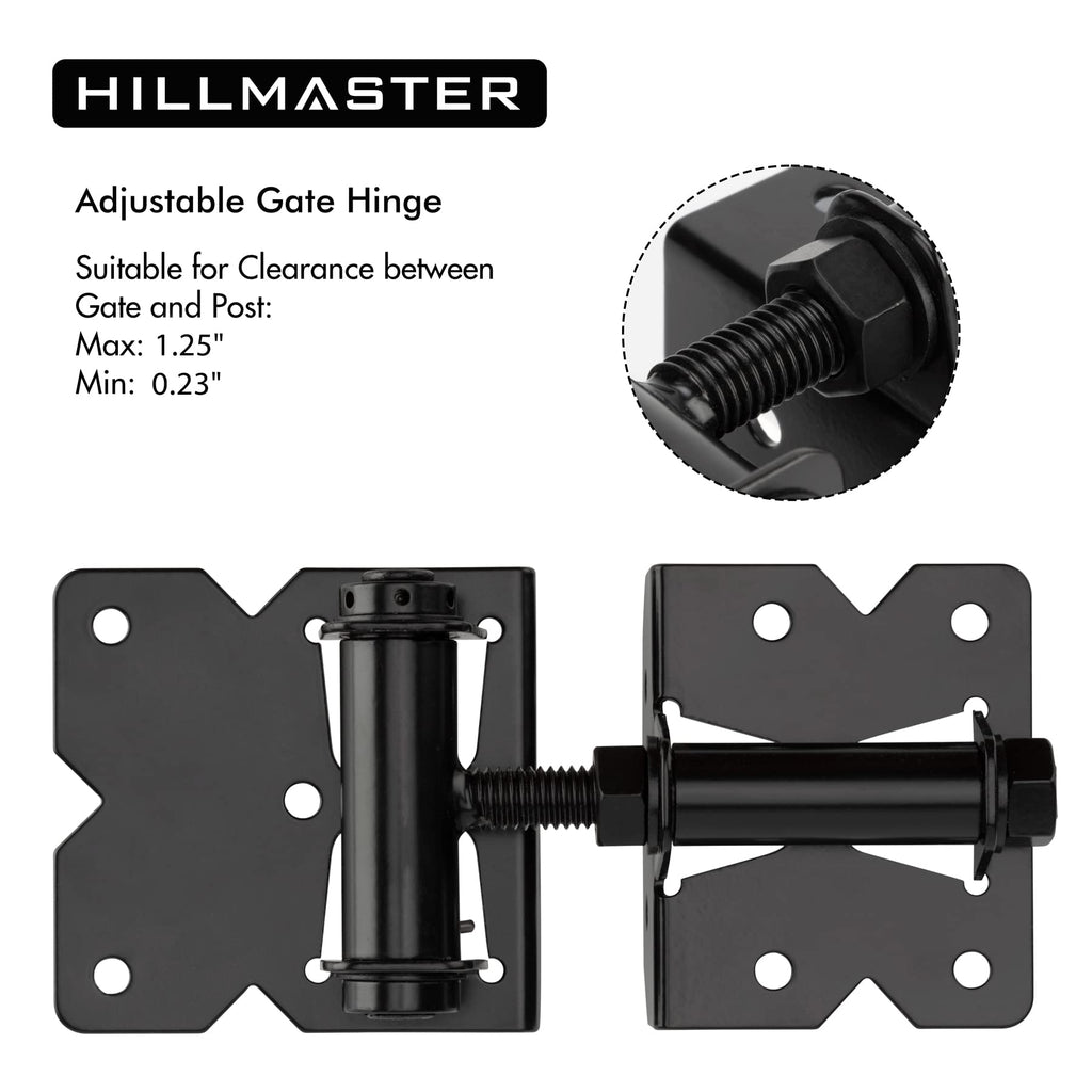 2 Pack Self Closing Gate Hinges for Wooden Fences Heavy Duty Solid Vinyl Fence Gate Closer Hinges with 22 Screws