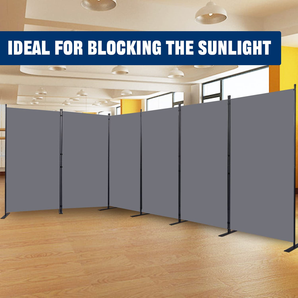Room Divider 6 Panel-204''Wide, 6FT Room Dividers and Folding Privacy Screen
