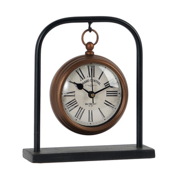 Small Vintage Desk Clock, Silent Decorative Bronze Table Clock