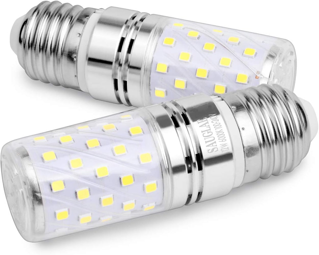LED 12W Corn Bulbs, 100W Incandescent Bulbs Equivalent, 6000K Cool White, Non-Dimmable, 1200Lm, E26 Edison Screw