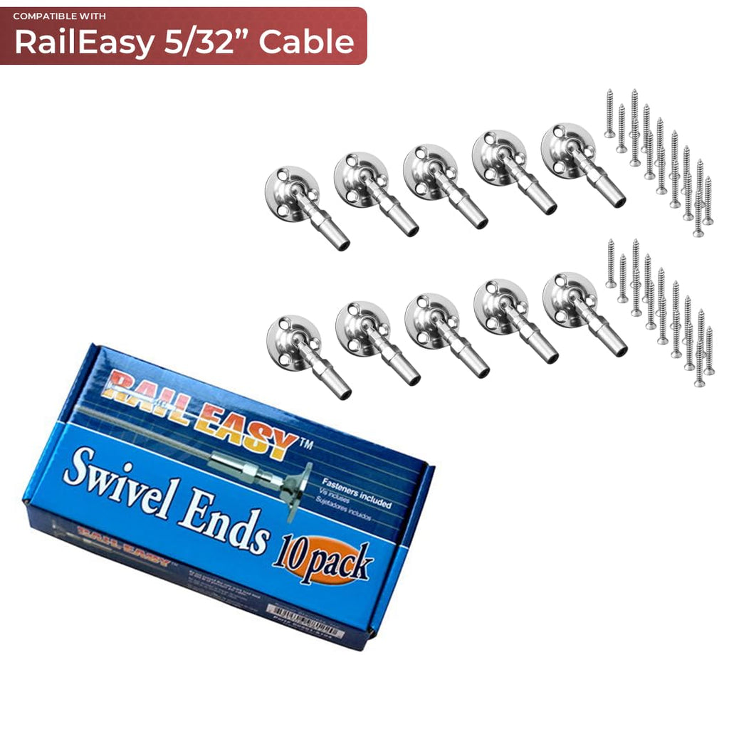 RailEasy Cable Railing Kit (5/32") - Includes C0981-1004 Tensioner & C0981-S104 Swivel Ends - 316L Marine Grade