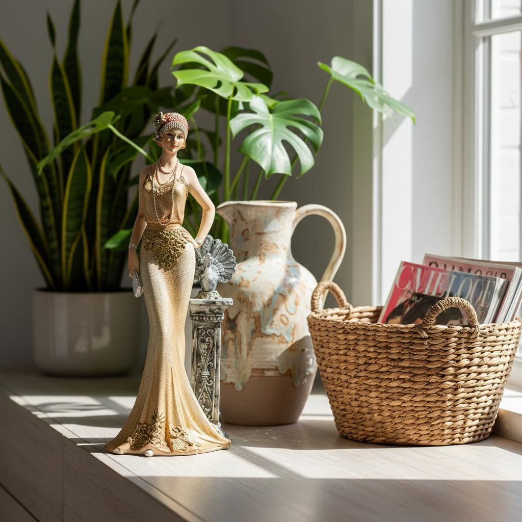 13 Inch Roaring 20s Figurine, Victorian Lady Statue