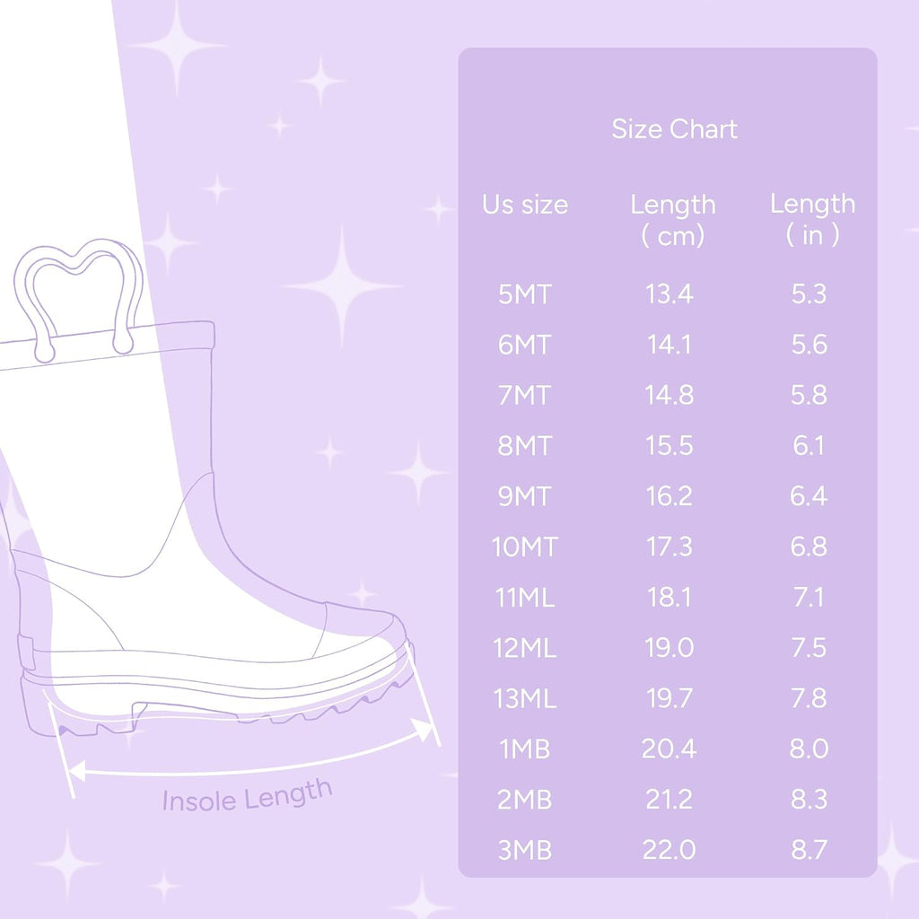 Girls Light Up Rain Boots for Toddler Kids Glitter Boots