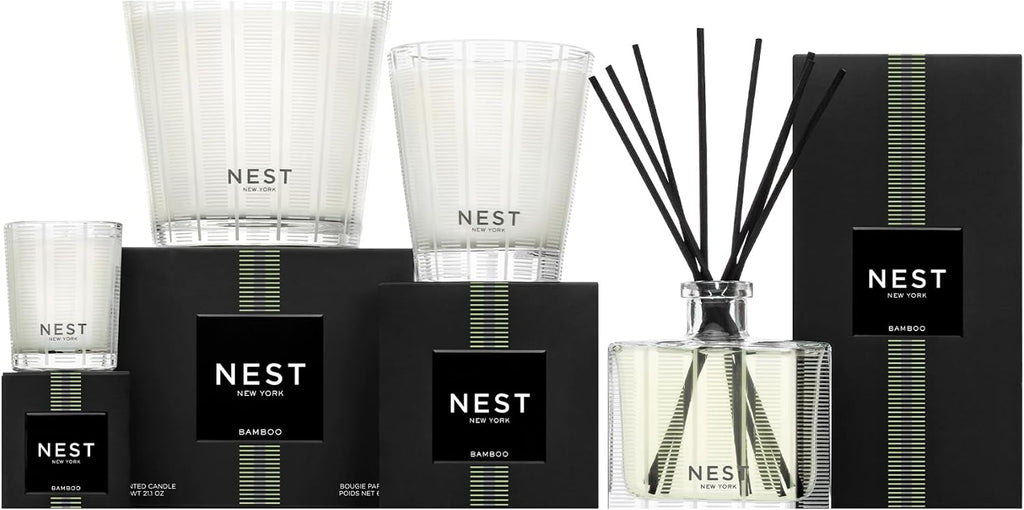 Scented 3-Wick Candle, Bamboo - 21.2 oz - Up to 100-Hour Burn Time - Reusable Glass Vessel - Set of 212