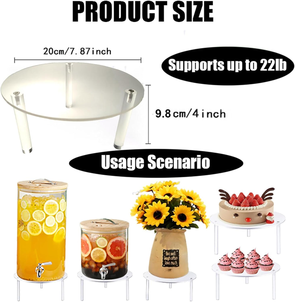 Drink Dispenser Stand Only,Clear Acrylic Stands,Fit Max 7.87 Inch Diameter of Glass Drink Dispenser Stand,Water - Set of 2