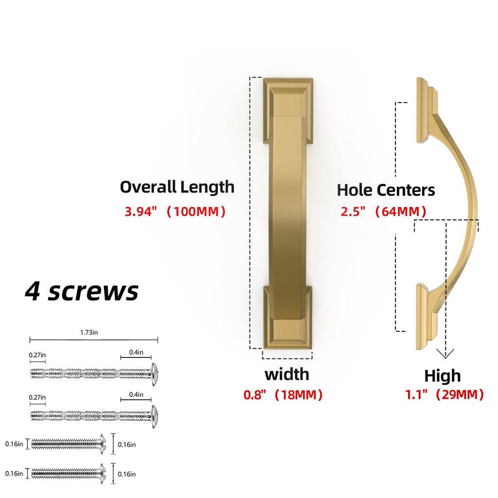 10 Pack 2.5 Inch Cabinet Pulls Champagne Bronze Kitchen Cabinet Handles Zinc Alloy Drawer Pulls Solid Cabinet Hardware