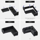 Belffin Convertible Sectional Couch with Chaise Corner Sectional Sofa L Shaped Couch Reversible Corner Upholstered