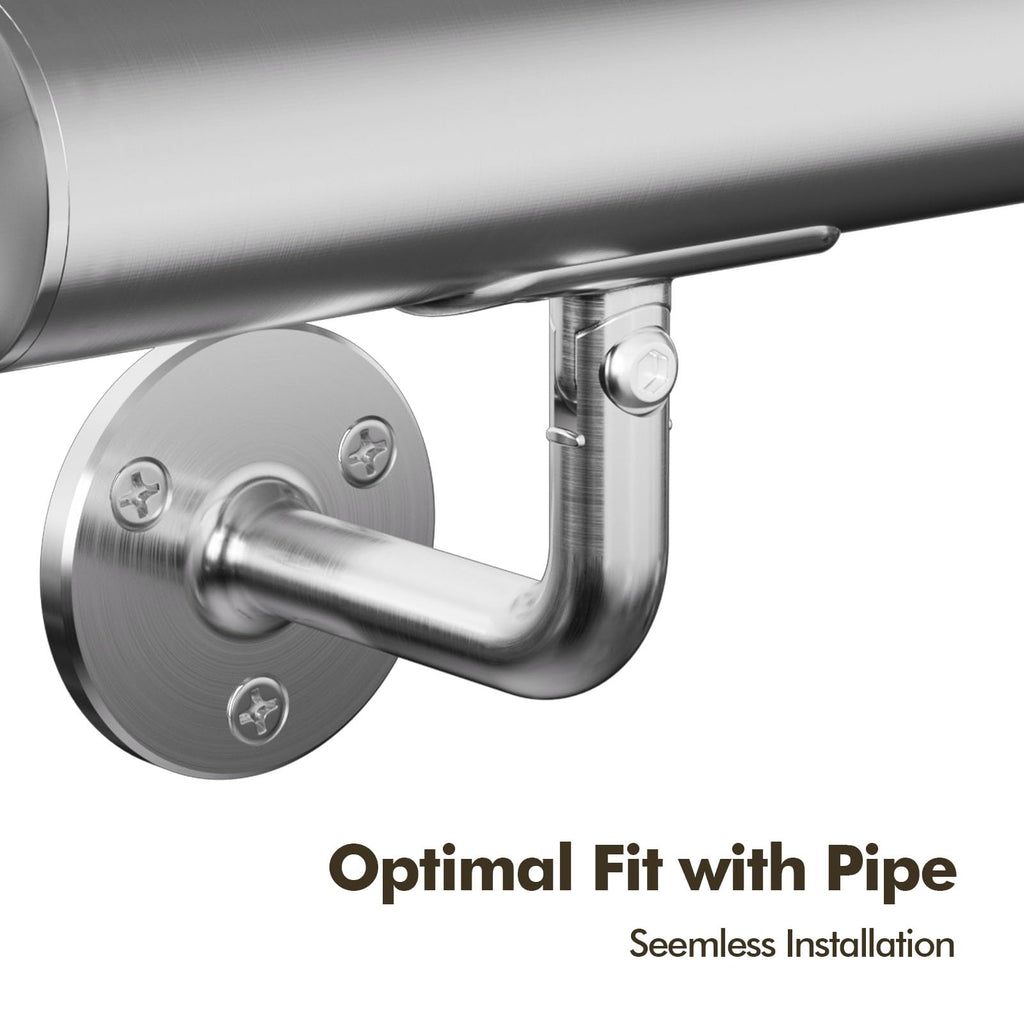 Handrail Stair Brackets 4 Pack, 316 Stainless Steel 180° Rotating Heavy Duty Hardware for 1-11/16 inch (42.4mm) Pipe