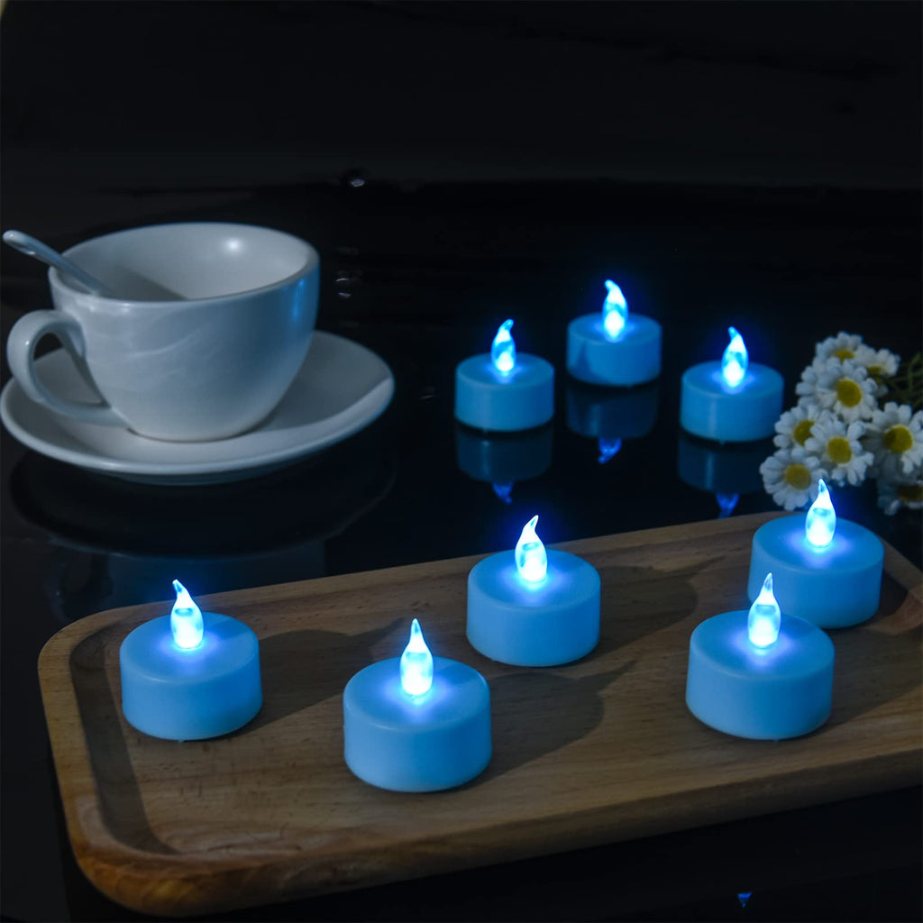 LED Tea Lights Battery Operated Flameless Candles Blue