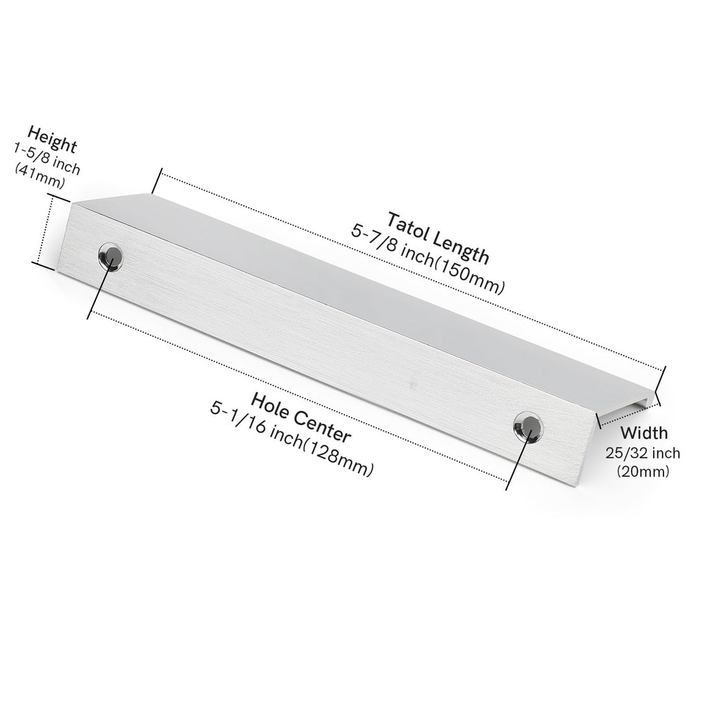 10 Pack 5" Cabinet Pulls Brushed Nickel Finger Pulls for Cabinets