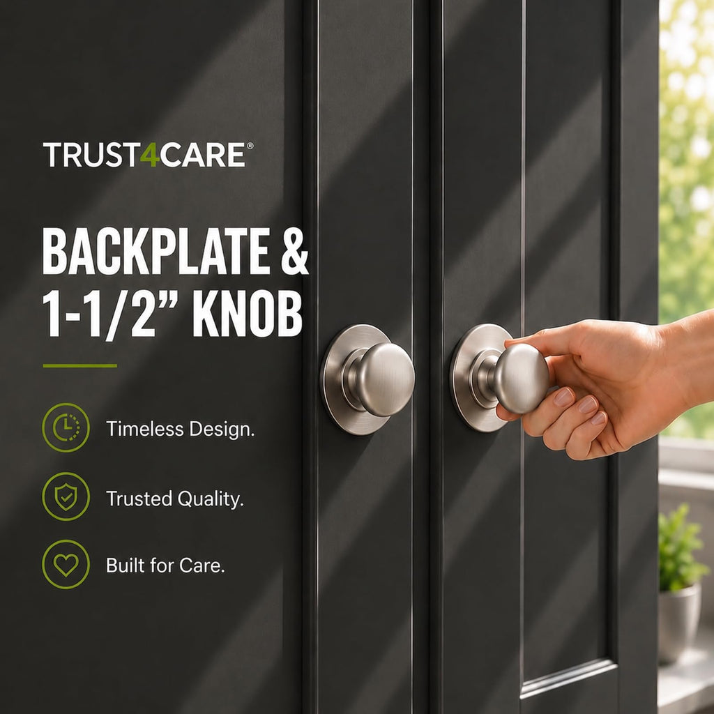 2.0" Nickel Backplates of Bifold Closet Cabinet Knobs