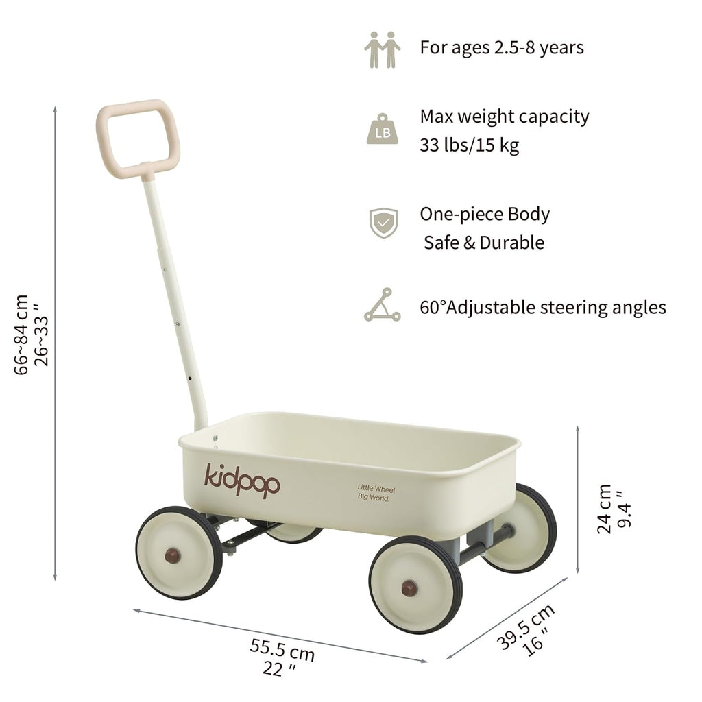 PULA-Wild in-1 Kids' Pull-Along Wagon Toddlers Push Walker for 2.5-8 Adjustable Handlebar, Birthday Gifts Max