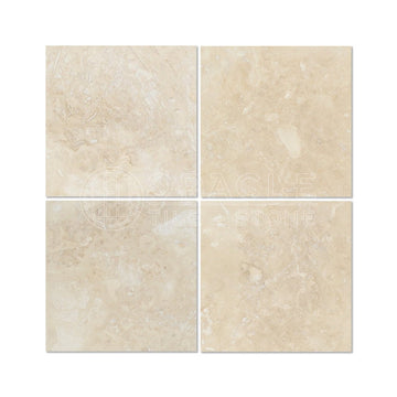 Ivory (Light) Travertine 6 X 6 Field Tile, Filled & Honed
