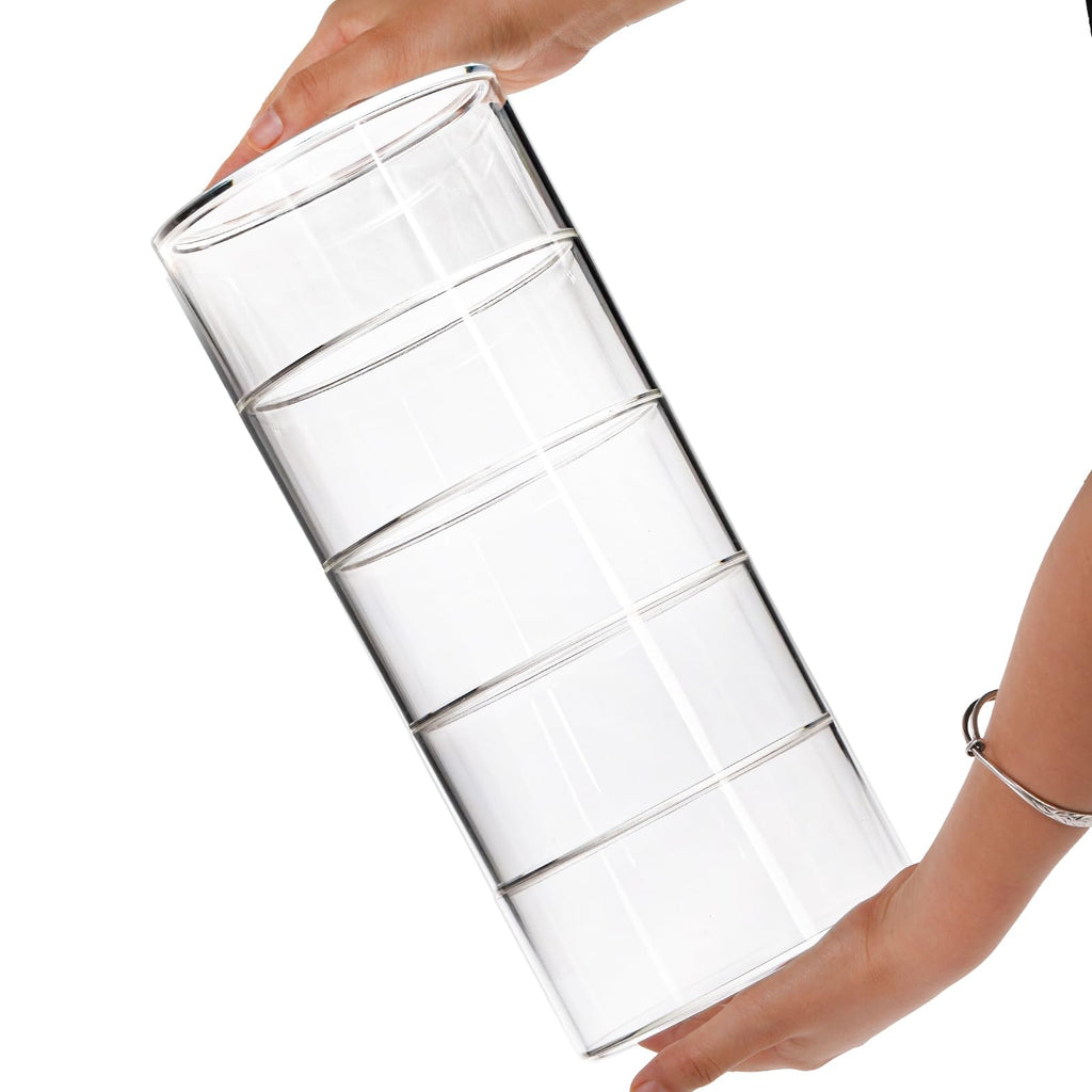 5 Layers Acrylic Belt Organizer, Stackable Belt Storage Box Clear Display Case Vanity Organizer for Watch, Hair