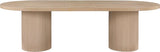 725Oak-T Belinda Collection Mid-Century Modern Solid Wood White Oak Veneer Dining Table, Oval Design, Fluted Bases, 2