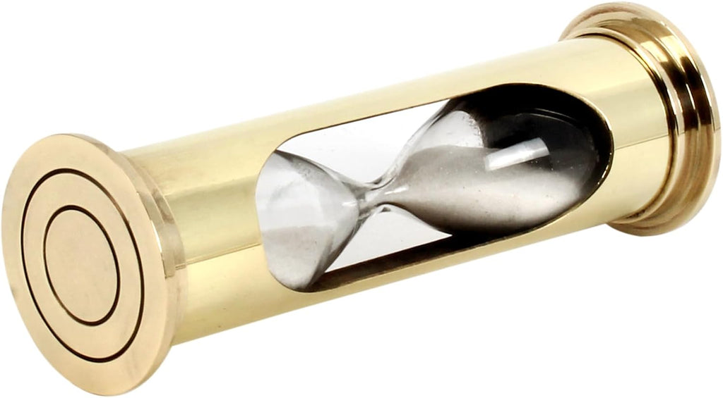 4" Decorative Brass Sand Timer, Brass Timer Hour Glass for Gifts Desk Office Wedding Home Decor